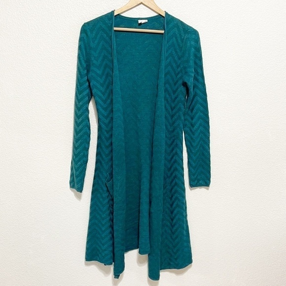 Moth Long Teal Green Duster Cardigan Anthropologie Size S/P - Picture 1 of 12